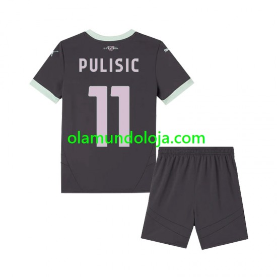 Camisola AC Milan Pulisic 11 Criança Equipamento Terceiro 2024-2025 Manga Curta
